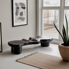 Contemporary Sculptural Wood Bench For Modern Living Room Or Gallery