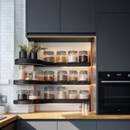 Mid Century Handmade Spice Storage For Kitchen Wall