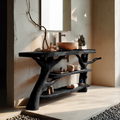Mid Century Wooden Live Edge Bathroom Vanity For Stylish Home Furniture