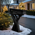 Farmhouse Wooden Sculpture Mailbox For Garden Patio Rustic Decor