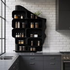 Handmade Wooden Spice Rack For Farmhouse Kitchen Wall