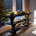Mid Century Handcrafted Wooden Console Table For Holiday Home Decor