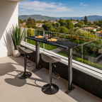 Rustic Live Edge Balcony Bar Table For Rail Mount Patio Or Apartment Deck