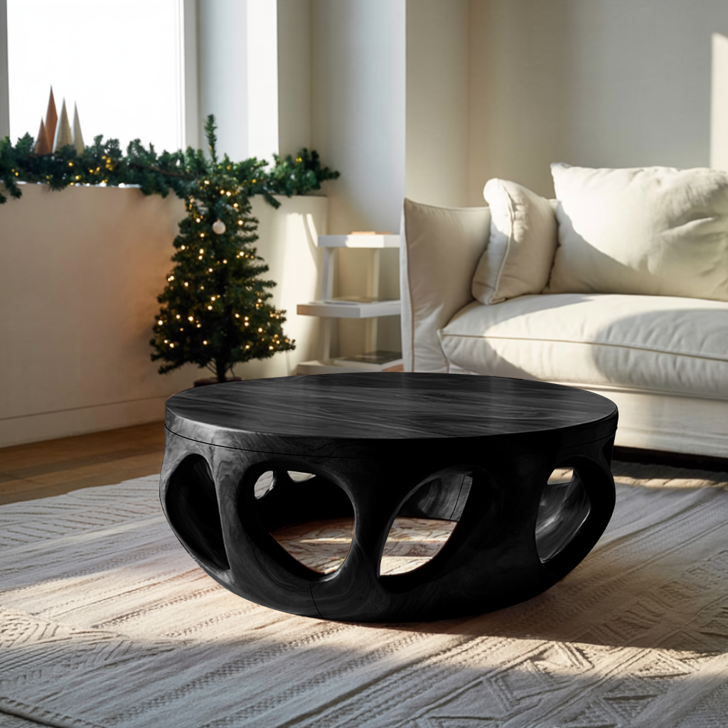 Mid Century Wooden Coffee Table For Living Room Christmas Decor