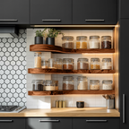 Mid Century Handmade Spice Storage For Kitchen Wall