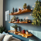Handcrafted Wooden Floating Shelf For Entryway Christmas Design