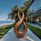 Modern Solid Wood Sculpture Entryway Design Accent Furniture