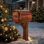 Modern Wooden Sculpture Mailbox For Outdoor Patio Rustic Design