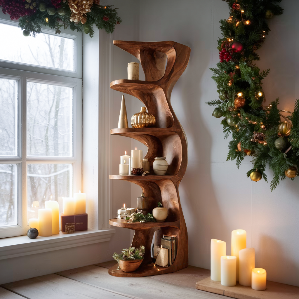 Rustic Handcrafted Standing Shelf For Home Décor