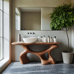 Handcrafted Bathroom Vanity For Organic Home Look