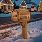 Modern Wooden Sculpture Mailbox For Outdoor Patio Rustic Design