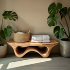 Sculptural Shower Bench With Storage Space For Luxury Bathroom