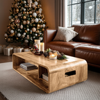 Farmhouse Live Edge Coffee Table For Holiday Entryway Design