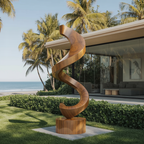 Handcrafted Wooden Sculpture For Garden Art Decor