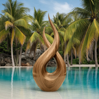 Modern Solid Wood Sculpture Entryway Design Accent Furniture