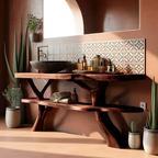 Modern Wooden Live Edge Bathroom Vanity For Elegant Bathroom Interior