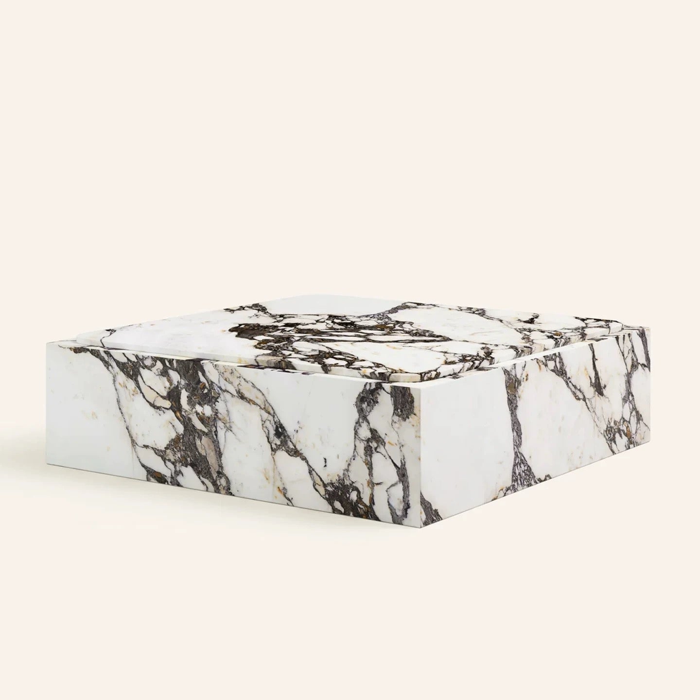 CUBO Square Plinth Coffee Table | Modern Minimalist Marble Coffee Table for Living Room