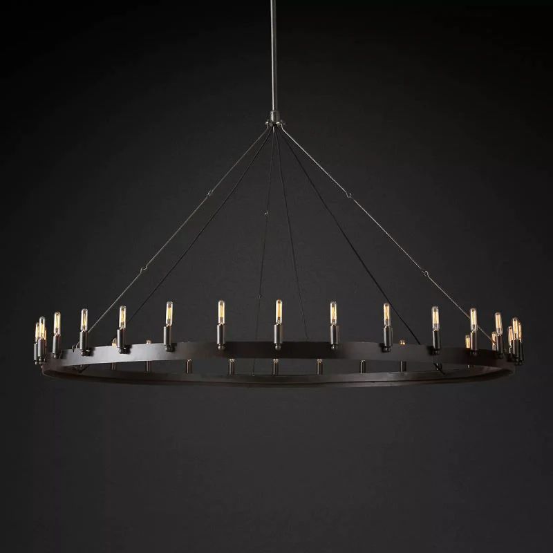 Camino Vintage Industrial Round Chandelier 63"
