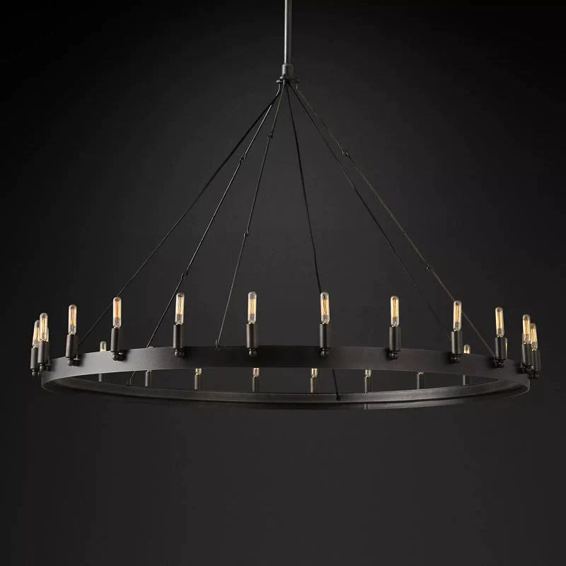 Camino Vintage Industrial Round Chandelier 50"