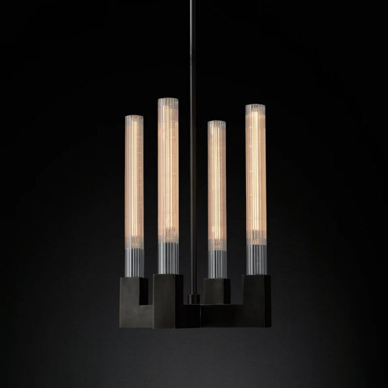 Cannele Ribbed Glass Pendant Light