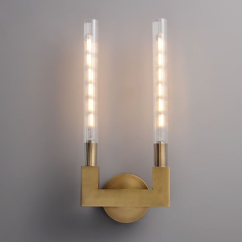 Cannele Ribbed Glass Double Wall Sconce