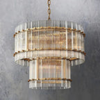 San Marco Vintage Glass Two-Tier Round Chandelier 22"