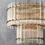 San Marco Vintage Glass Two-Tier Round Chandelier 22"