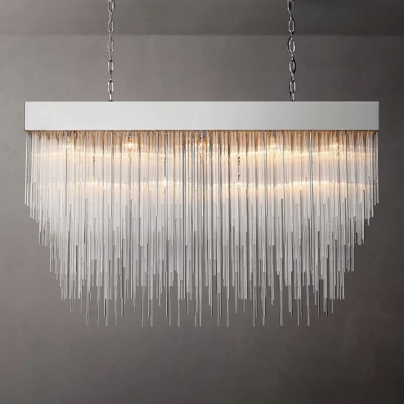 Cascada Stacked Prism Rectangular Chandelier 54"