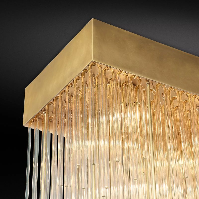 Cascada Stacked Prism Rectangular Chandelier 54"