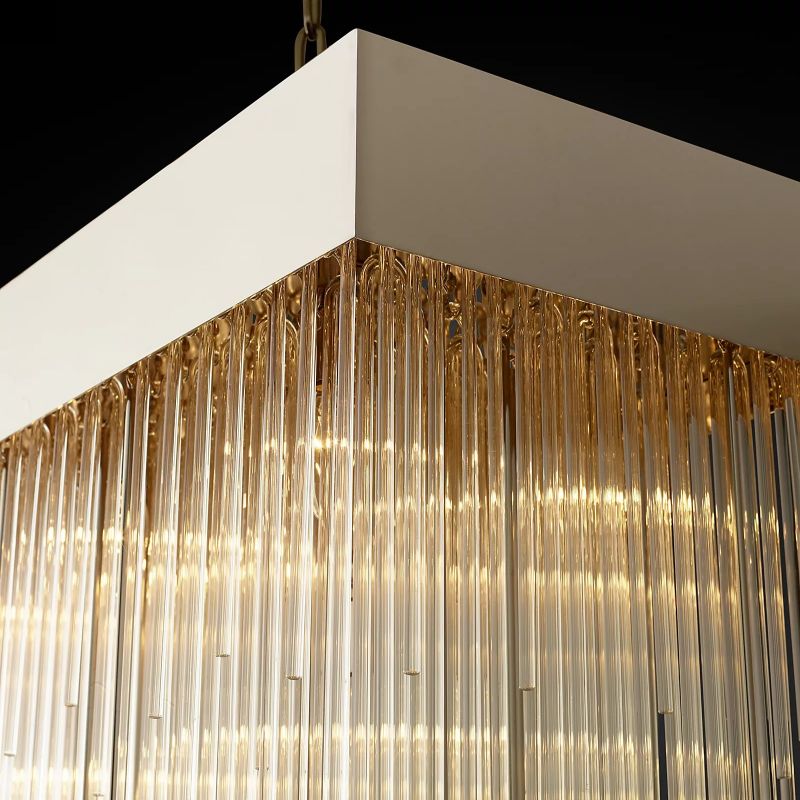 Cascada Stacked Prism Rectangular Chandelier 54"