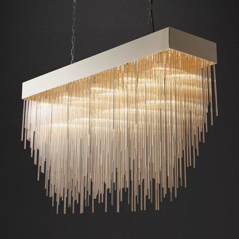 Cascada Stacked Prism Rectangular Chandelier 54"
