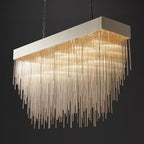 Cascada Stacked Prism Rectangular Chandelier 54"