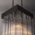 Cascada Stacked Prism Square Chandelier 21"