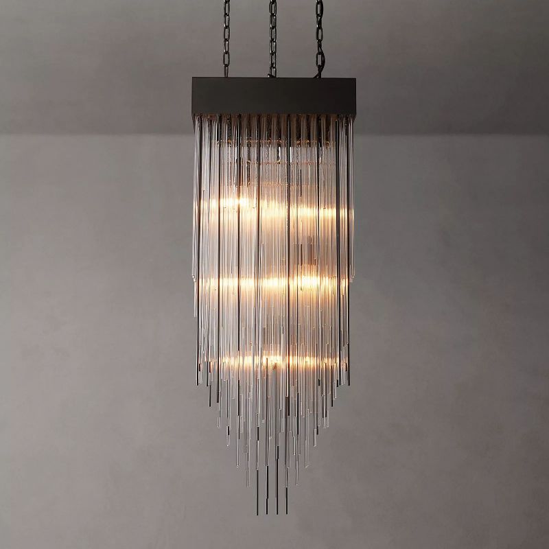 Cascada Stacked Prism Square Chandelier 21"