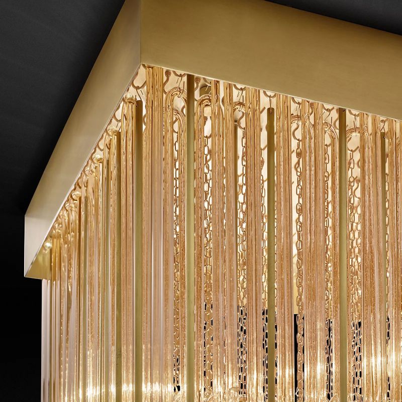 Cascada Stacked Prism Square Chandelier 21"