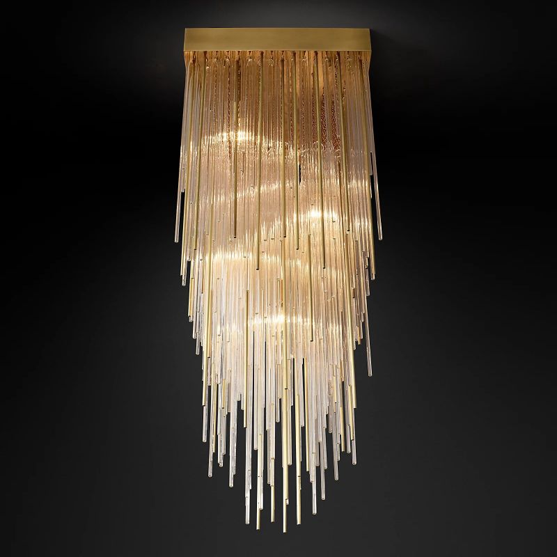 Cascada Stacked Prism Square Chandelier 21"