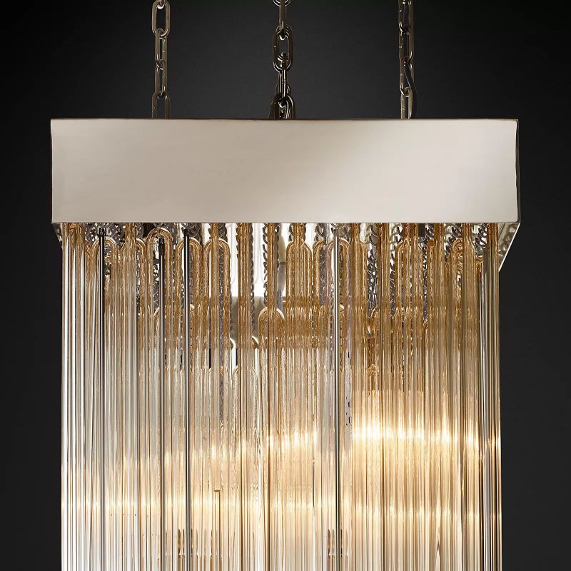 Cascada Stacked Prism Square Chandelier 21"