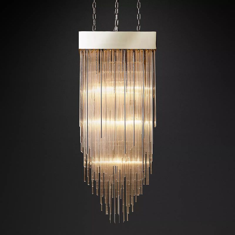 Cascada Stacked Prism Square Chandelier 21"
