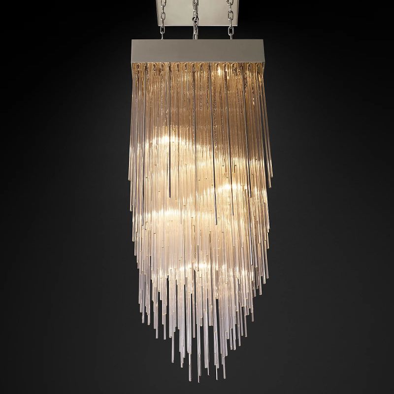 Cascada Stacked Prism Square Chandelier 21"