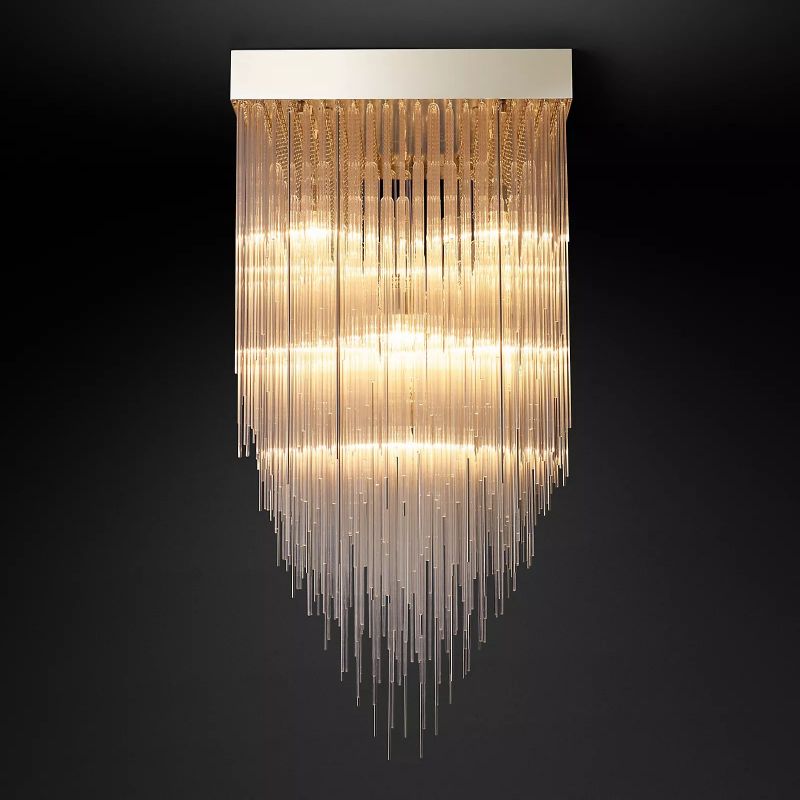 Cascada Stacked Prism Square Chandelier 30"