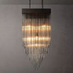 Cascada Stacked Prism Square Chandelier 30"