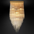 Cascada Stacked Prism Square Chandelier 30"
