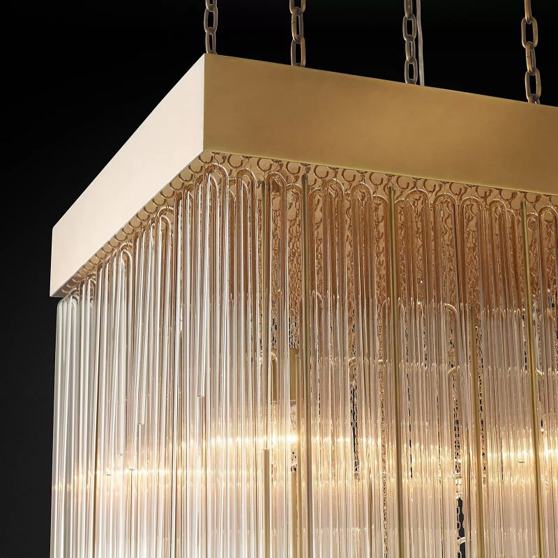 Cascada Stacked Prism Square Chandelier 30"