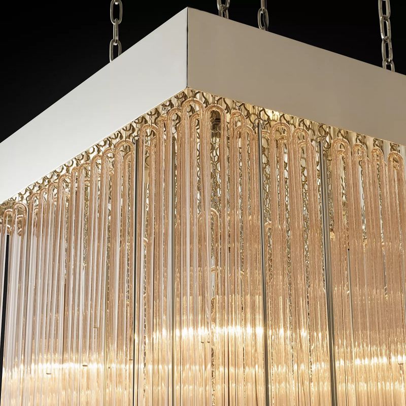Cascada Stacked Prism Square Chandelier 30"