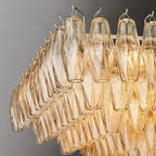 Chiara Murano Glass Tiered Rectangular Chandelier 54"