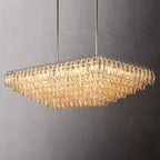 Chiara Murano Glass Tiered Rectangular Chandelier 54"