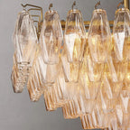Chiara Murano Glass Tiered Rectangular Chandelier 54"