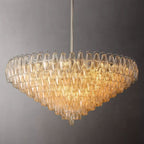 Chiara Murano Glass Tiered Round Chandelier 47"