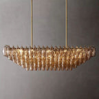 Chiara Murano Glass Tiered Rectangular Chandelier 54"