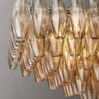 Chiara Murano Glass Tiered Rectangular Chandelier 54"